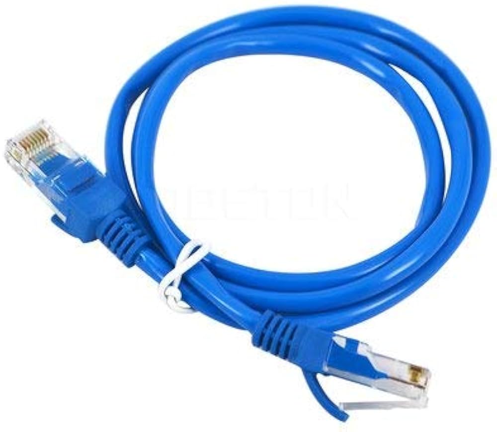 Techno Deluxe Cat6 UTP Ethernet Cable – 1.5M High-Speed RJ45 Network Patch Cord (Blue)