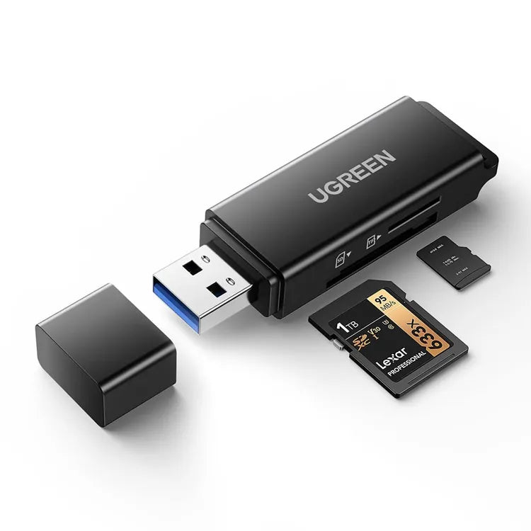 UGREEN USB 3.0 to TF + SD Dual Card Reader (Black) - 40752