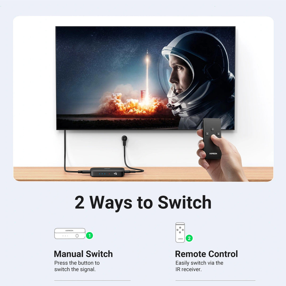 UGREEN HDMI Switcher 3 In 1 Out 4K@30Hz – CM332