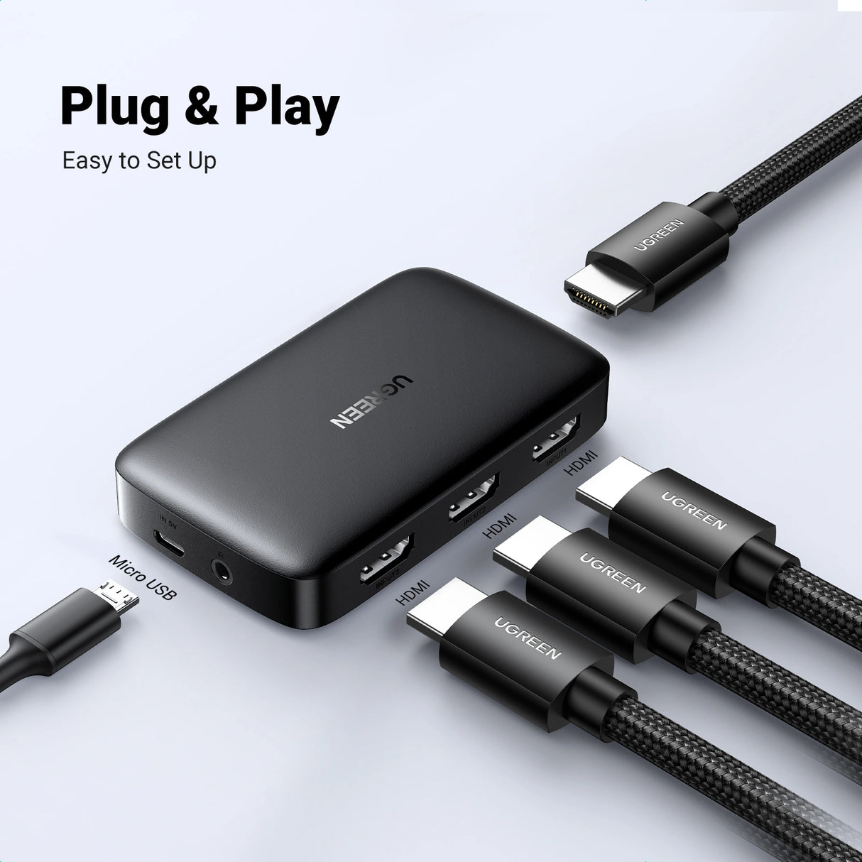 UGREEN HDMI Switcher 3 In 1 Out 4K@30Hz – CM332