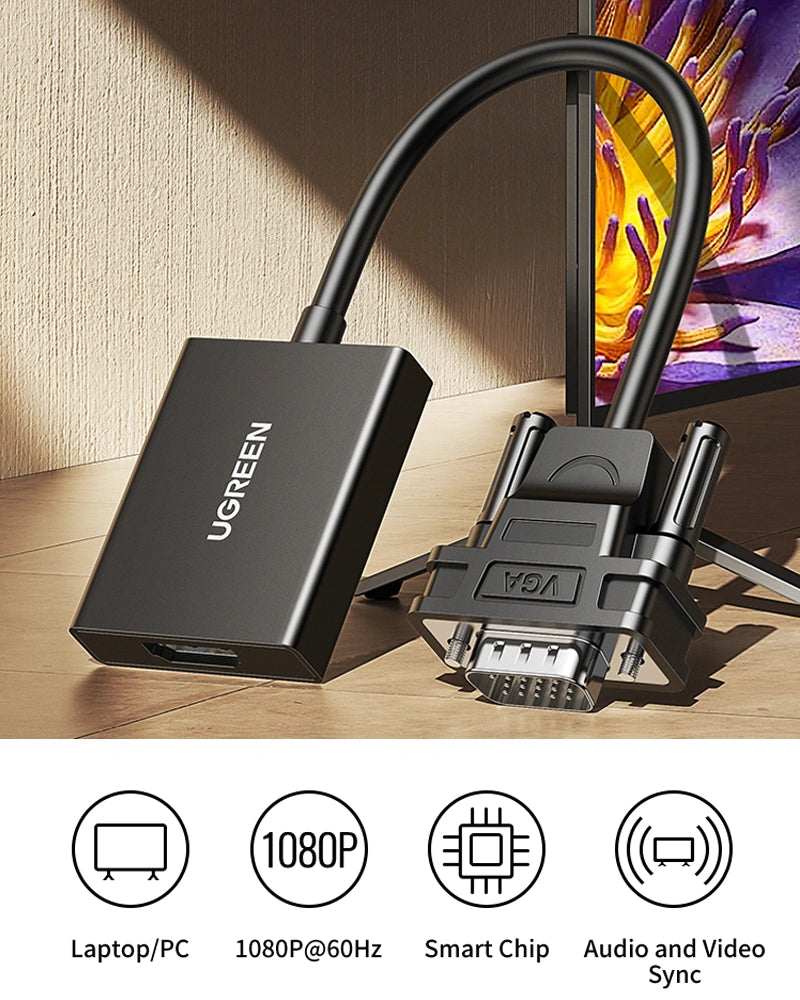 UGREEN VGA Male to HDMI Female Converter – CM513 (50945)