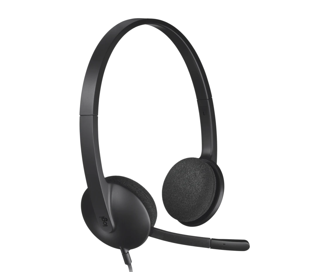 H340 USB Computer Headset with Noise Cancelling Mic – Stereo Digital Audio