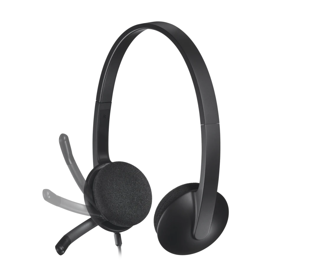 H340 USB Computer Headset with Noise Cancelling Mic – Stereo Digital Audio