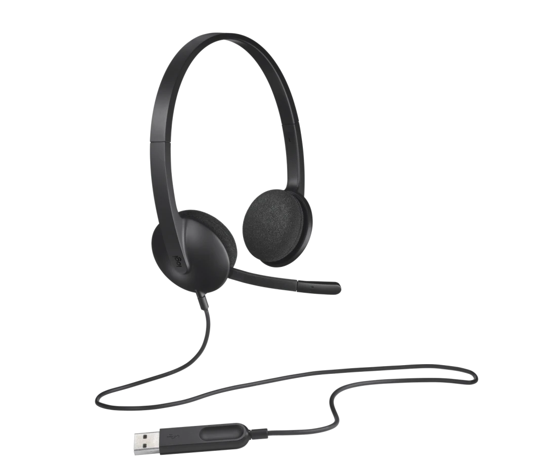 H340 USB Computer Headset with Noise Cancelling Mic – Stereo Digital Audio