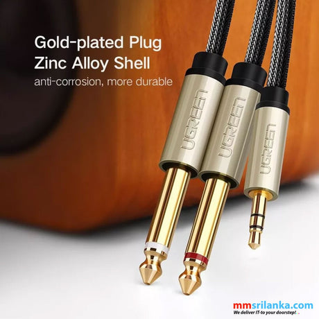 UGREEN 3.5mm TRS to Dual 6.35mm TS Audio Cable 2m (AV126)