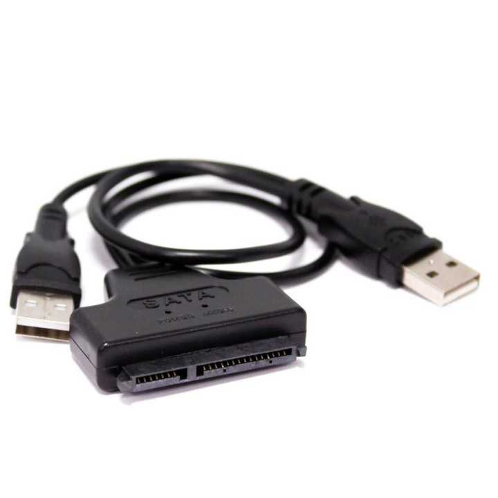 USB 2.0 to SATA Hard Drive Converter Cable with Dual USB Power (Support up to 2TB)