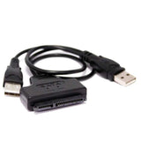 USB 2.0 to SATA Hard Drive Converter Cable with Dual USB Power (Support up to 2TB)