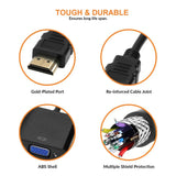HDMI Male to VGA Female Adapter with 3.5mm Audio – Black