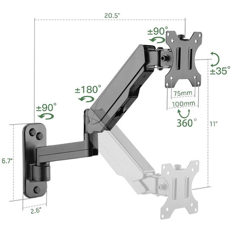 Monitor Single Wall Arm 17”-32”