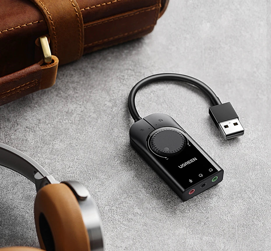 UGREEN USB External Stereo Sound Adapter 15cm (CM129) – USB to 3.5mm Audio Adapter