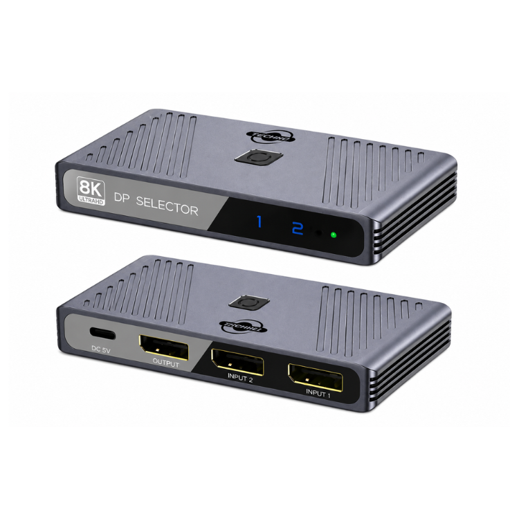 TECHNO 2 IN 1 Out Displayport 8K Switcher