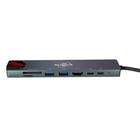 TECHNO 8-in-1 Type-C Multifunction Adapter Hub – Space Gray
