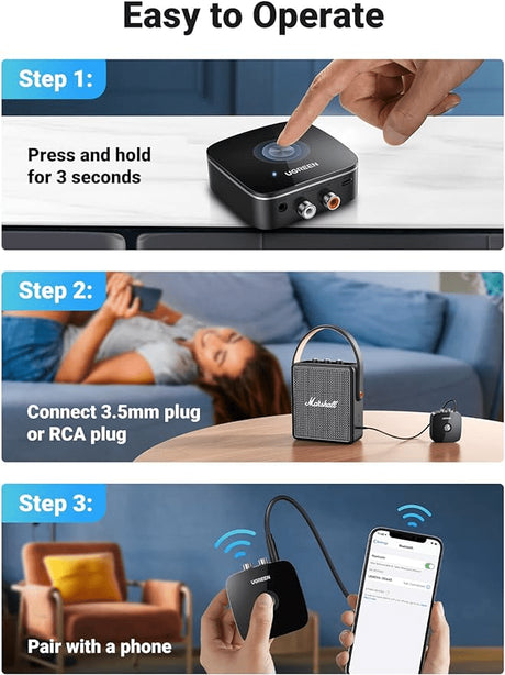 UGREEN Bluetooth Receiver Audio Adapter (CM123) – Wireless Audio Receiver