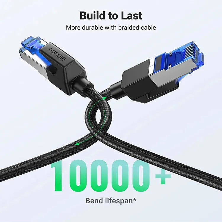 UGREEN Cat8 Pure Copper Ethernet Cable Braided Black