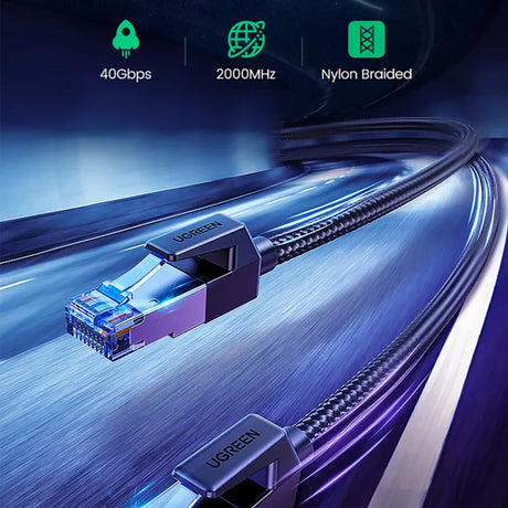 UGREEN Cat8 Pure Copper Ethernet Cable Braided Black