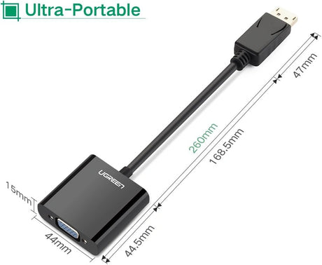 UGREEN DP Male to VGA Female Converter – DP109 (20415)