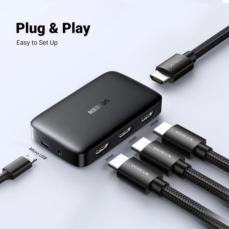 UGREEN HDMI Switcher 3 In 1 Out 4K@30Hz – CM332