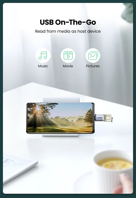 UGREEN Type-C 3.1 Male to USB 3.0 A Female Aluminum OTG Adapter – US270 (50283)