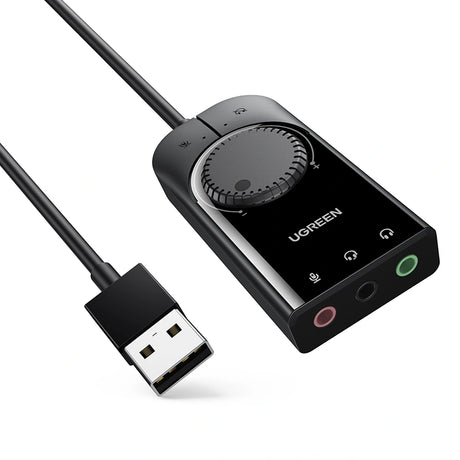 UGREEN USB External Stereo Sound Adapter 15cm (CM129) – USB to 3.5mm Audio Adapter