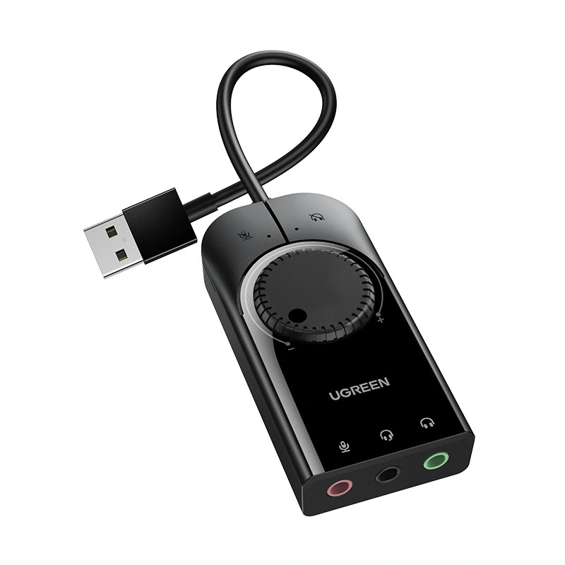 UGREEN USB External Stereo Sound Adapter 15cm (CM129) – USB to 3.5mm Audio Adapter
