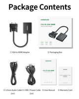 UGREEN VGA Male to HDMI Female Converter – CM513 (50945)