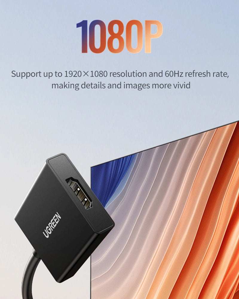 UGREEN VGA Male to HDMI Female Converter – CM513 (50945)