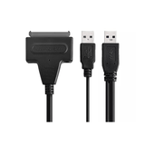 USB 2.0 to SATA Hard Drive Converter Cable with Dual USB Power (Support up to 2TB)