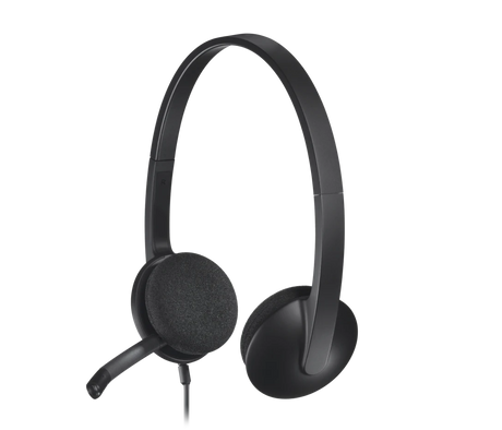 H340 USB Computer Headset with Noise Cancelling Mic – Stereo Digital Audio