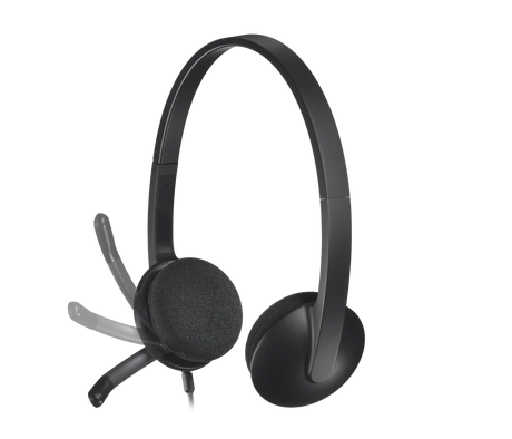 H340 USB Computer Headset with Noise Cancelling Mic – Stereo Digital Audio
