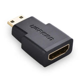 UGREEN Mini HDMI Male to HDMI Female Adapter – 20101 (Black)