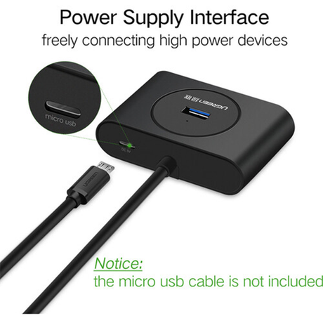 Ugreen USB 3.0 Hub 0.5m (Black) – 20290