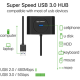 Ugreen USB 3.0 Hub 0.5m (Black) – 20290