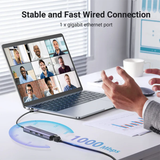 Ugreen USB-C to 3×USB3.0 Hub+RJ45 (1000M) Ethernet Adapter – 60600