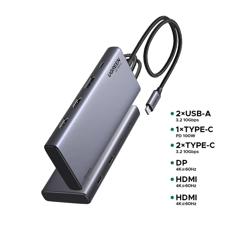 Ugreen 8 – in -1 Revodok Type-C Three Screen Multifunctional Hub