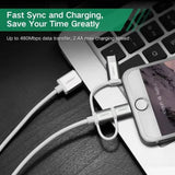 Ugreen 3-in-1 USB2.0-A Multifunction Cable with Braid 1.5m (Silver White)