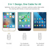 Ugreen 3-in-1 USB2.0-A Multifunction Cable with Braid 1.5m (Silver White)
