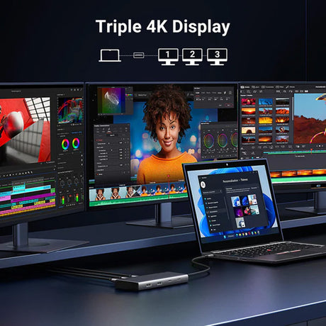 Ugreen 8 – in -1 Revodok Type-C Three Screen Multifunctional Hub