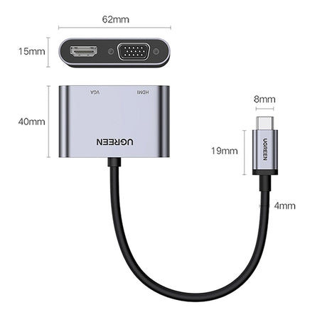 Ugreen CM162 50505 USB-C - HDMI / VGA / USB-A 3.0 / USB-C PD adapter