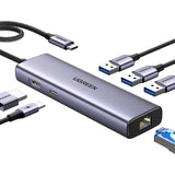 Ugreen Revodok 6 in 1 USB C Hub Gigabit Ethernet Adapter with 4K HDMI