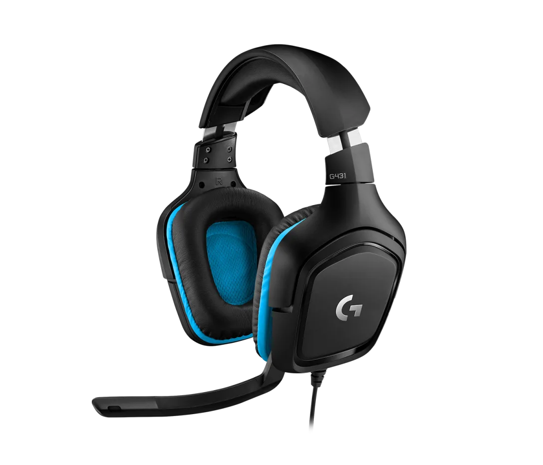 Logitech G431 Gaming Headset Wired Leatherette – DTS:X 7.1 Surround Sound